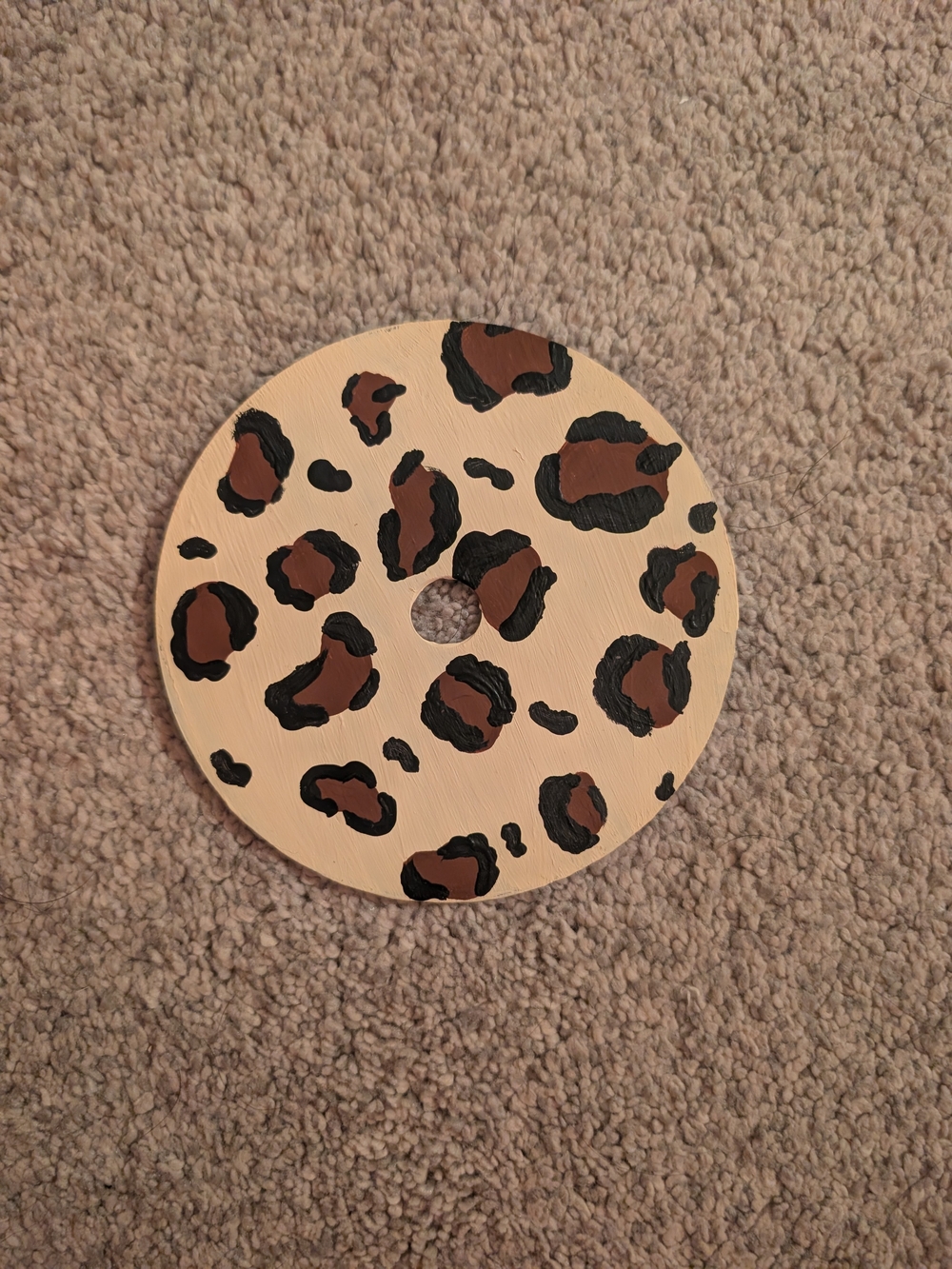 Leopard Print Kids Accessory Disc in Beige and Brown